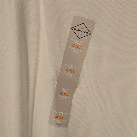 St. John's Bay Classic White Polo Shirt Essential Big And Tall 4XL - Picture 4 of 10